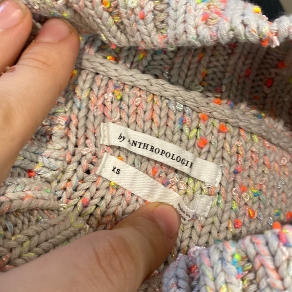 ANTHROPOLOGIE Neon Paint Spot Sleeveless Sweater XS - Picture 2 of 3